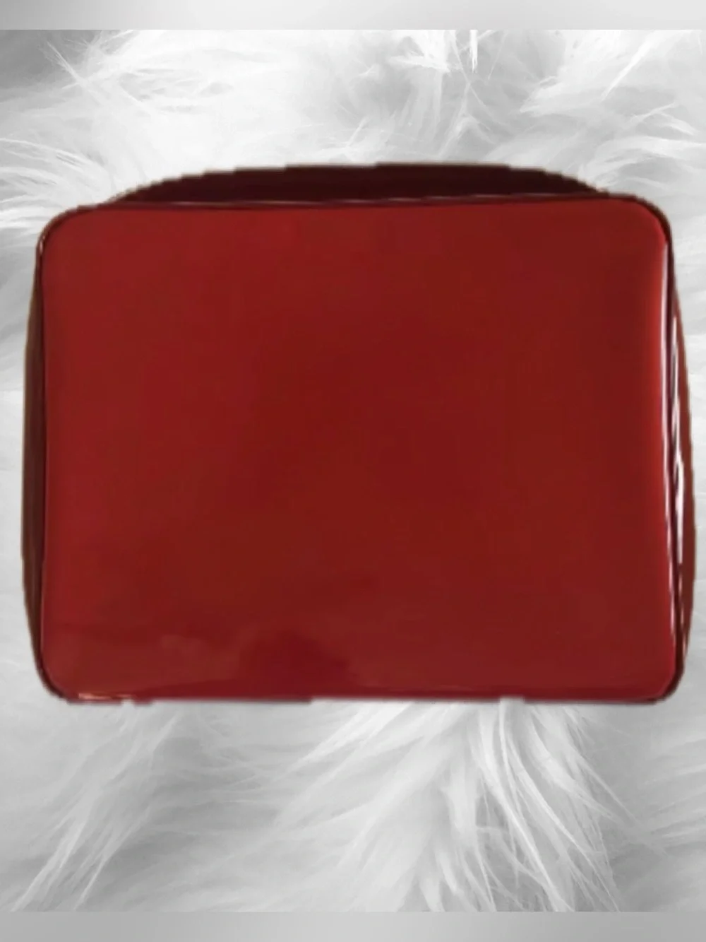 Estee Lauder Sleek Glossy Red Train Cosmetic Vanity Travel Case w/Gold Hardware